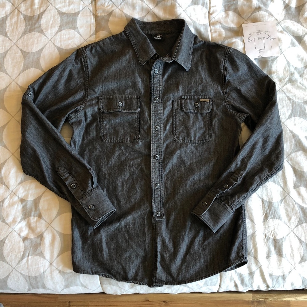 Oakley denim chambray button long sleeve shirt 1